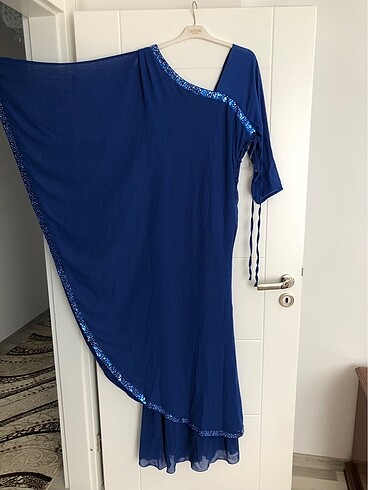 Saks Mavisi Uzun Yarasa Model Abiye