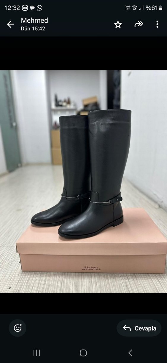 Klasik Zarif Siyah Deri Dizüstü Çizme - Görsel 2