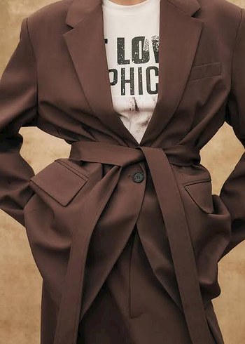 Zara Zara Bedenleri var.Kahverengi Kadın Blazer Ceket