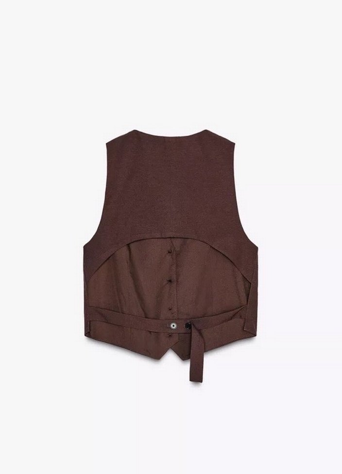 Kadın Kahverengi Deri Kemerli Pantolon - Görsel 2