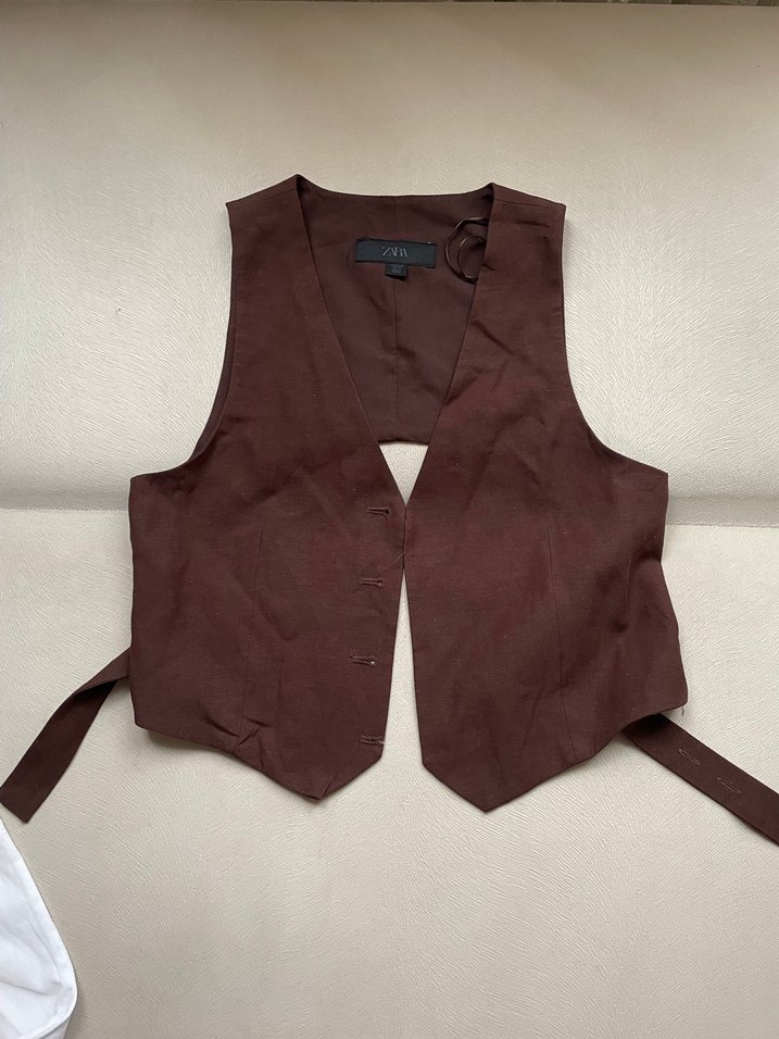 Kadın Kahverengi Deri Kemerli Pantolon - Görsel 4