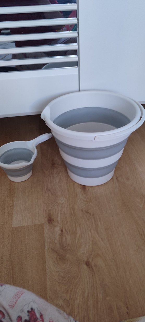 Gri-Beyaz Katlanabilir  Kovalı Set - Görsel 2