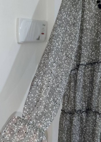 Diğer Uzun Kollu Gri Fırfırlı Bohem Bluz