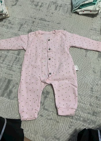 3 Ay Beden Uzun Kollu Örgü Bebek Kız Tulumu Seti