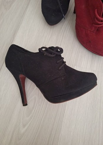 Deichmann Kırmızı Süet Stiletto Topuklu Kadın Oxford Ayakkabı