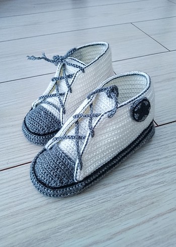 Örgü Erkek Bebek Patik - Görsel 2