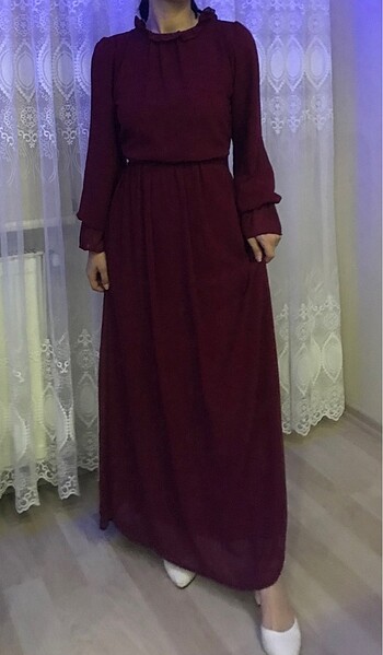 Diğer Bordo klasik elbise