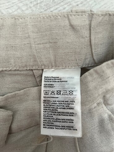 36 Beden beyaz Renk Linen blend pantolon