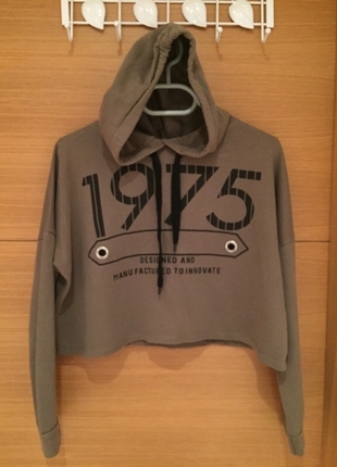 Koyu yeşil kısa Sweatshirt