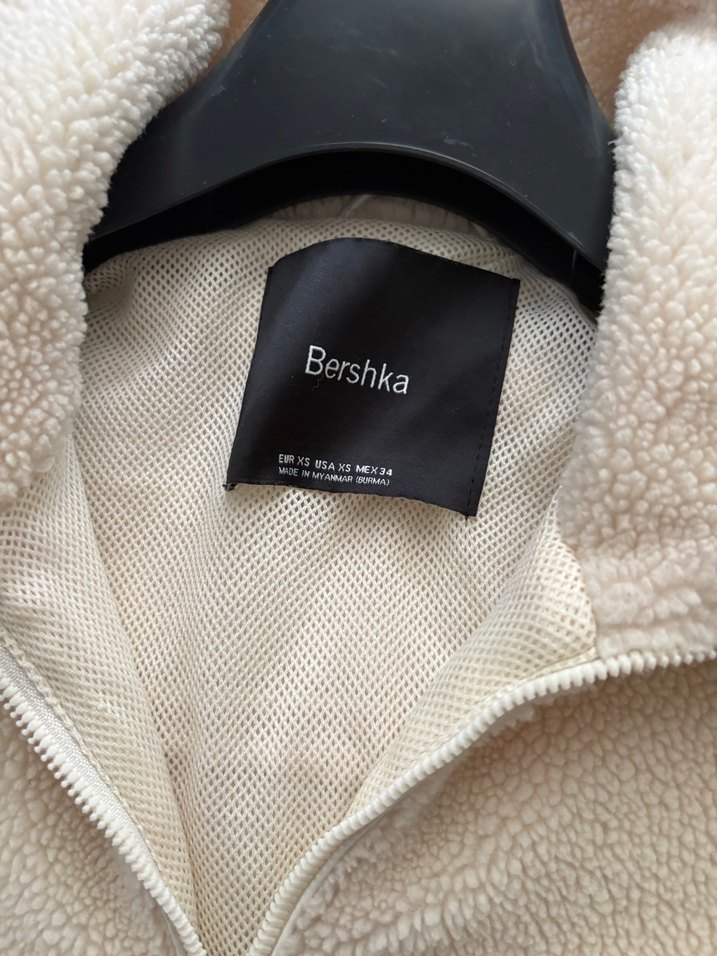 Bej Peluş Kadın Ceket Yüksek Yakalı - Görsel 2