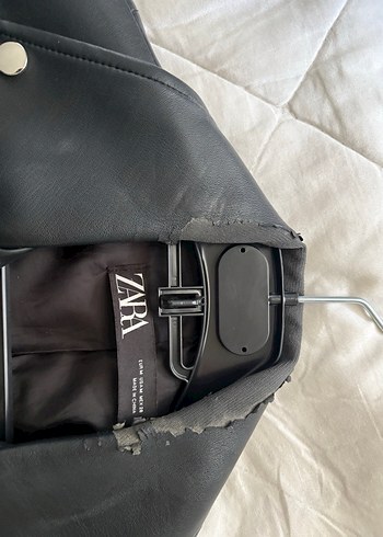 Kadın Siyah Deri Biker Ceket - Görsel 2