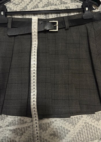 Kemerli pileli Mini Etek - Görsel 4