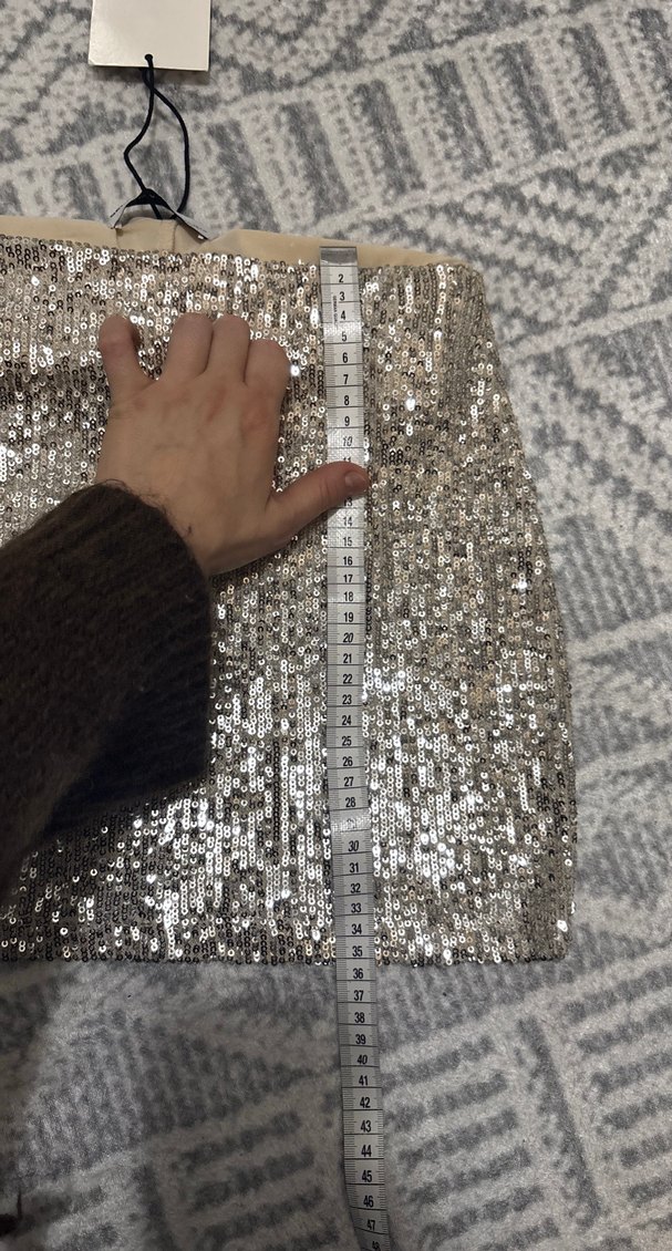 Bershka gold Renkli Mini Payetli şort Etek - Görsel 3