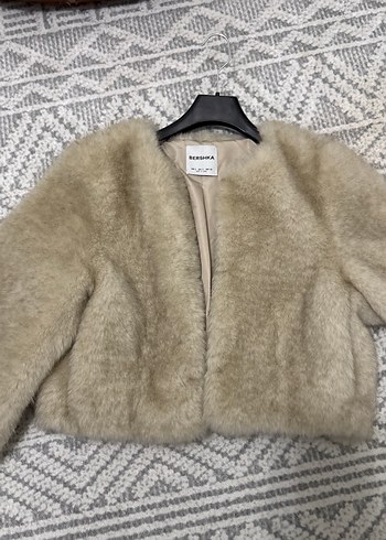 Bershka Bej Kaba Durmayan Kürk Ceket - Görsel 2