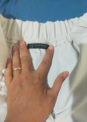 40 Beden Bej Pilili Kadın Kumaş Pantolon