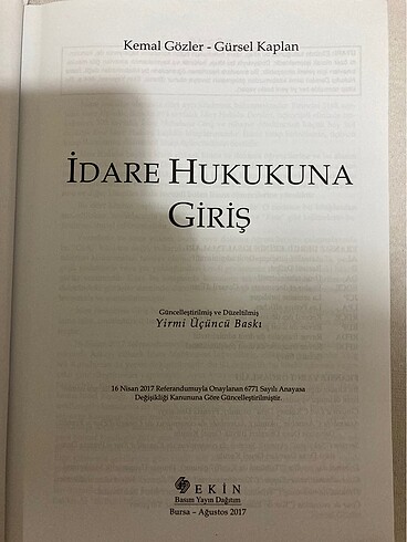 KEMAL GÖZLER/GÜRSEL KAPLAN İDARE HUKUKU