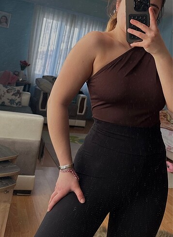 Kahve Vatkalı Bodysuit