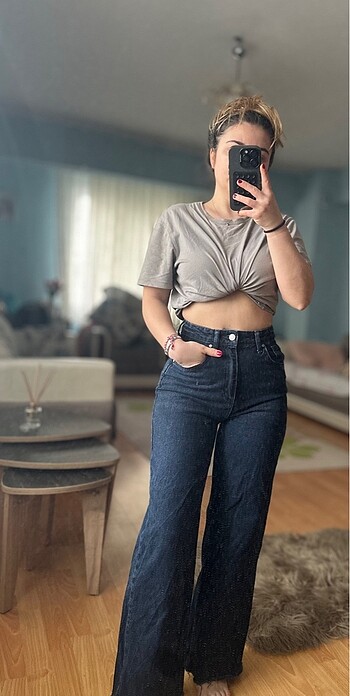 Yüksek Bel Wide Leg Pantolon