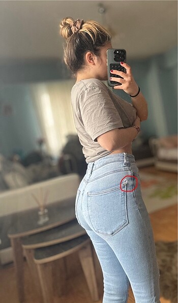 xs Beden mavi Renk Yüksek bel Zara Jeans