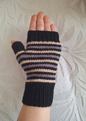 El Örgüsü Parmaksız Eldiven - Görsel 3