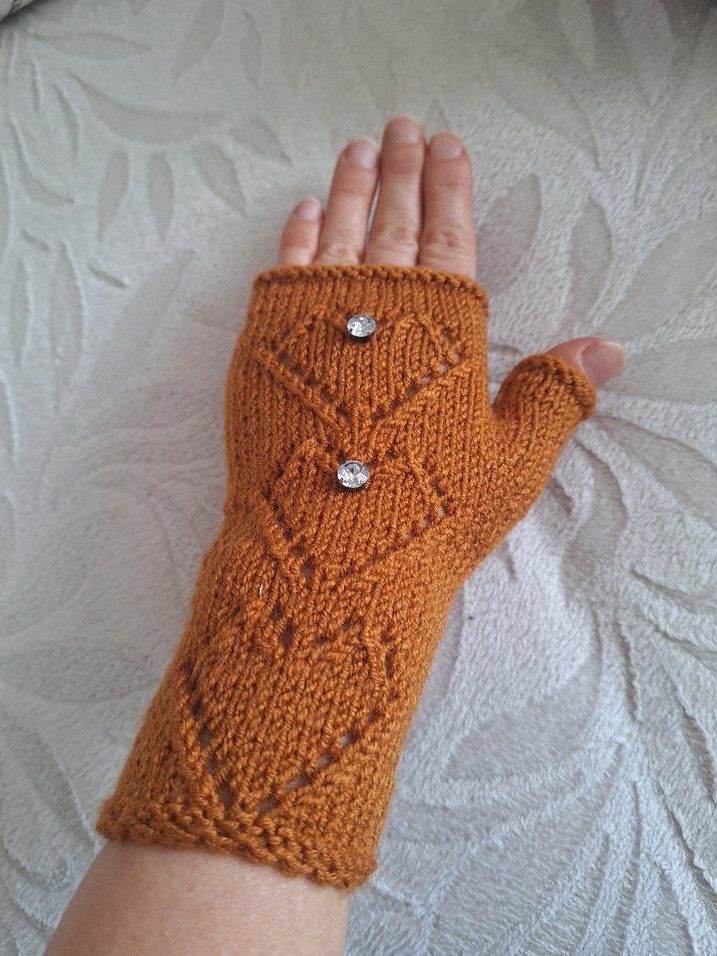 El Örgüsü Parmaksız Eldiven - Görsel 2