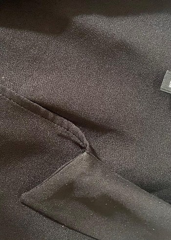 Siyah V Yaka Mini Kadın Bluz - Görsel 2