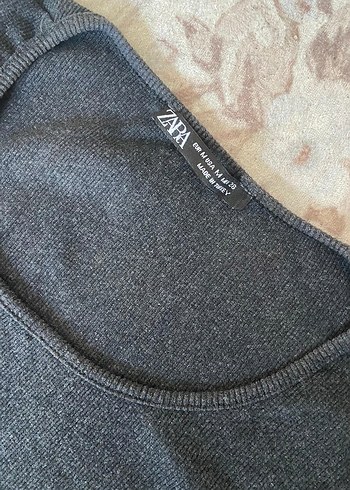 Gri Kadın Triko Uzun Kollu Bluz - Görsel 3