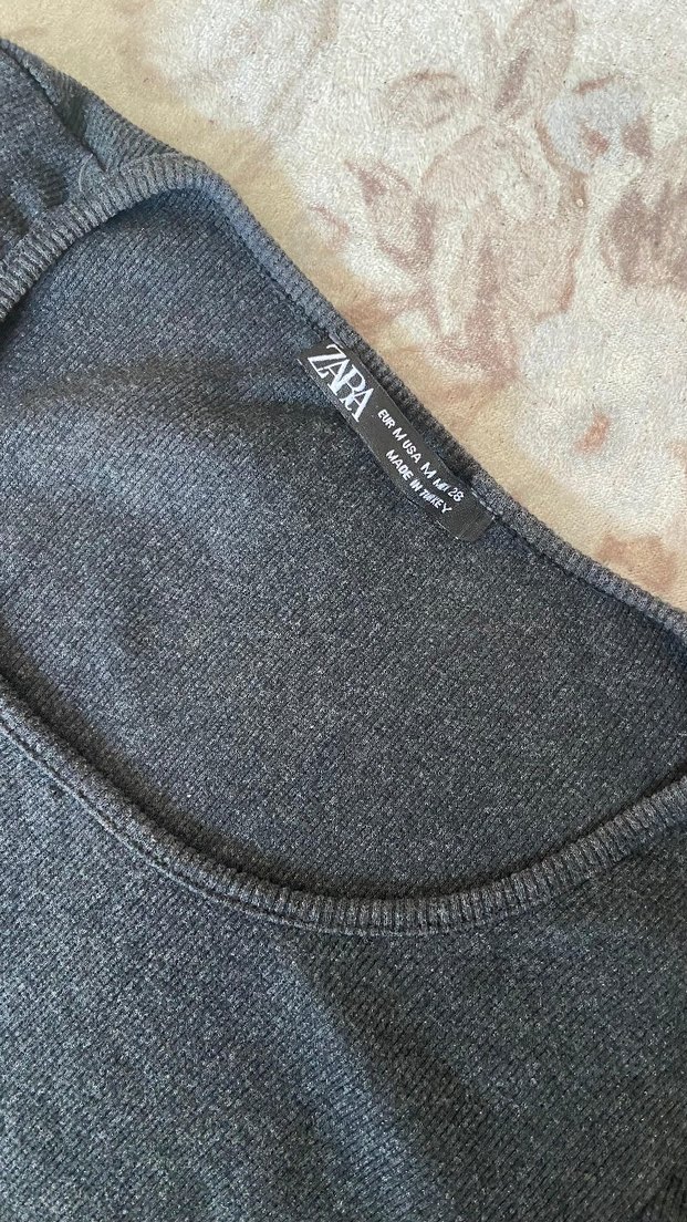 Gri Kadın Triko Uzun Kollu Bluz - Görsel 3