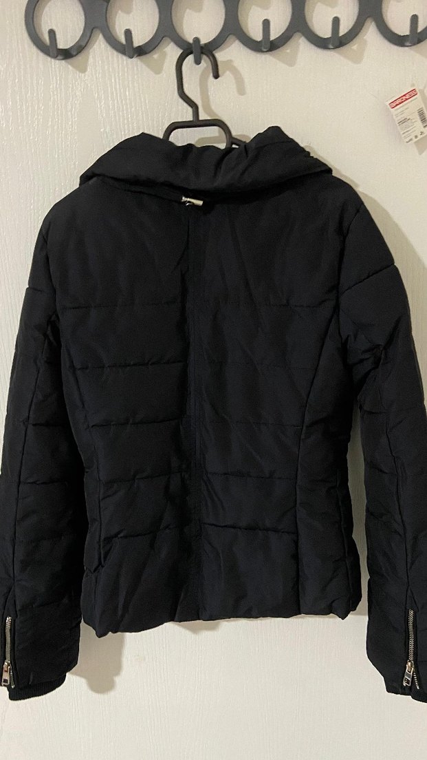 Lacivert Fermuarlı Kadın Kışlık Mont - Görsel 2