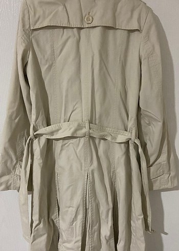 Bej Düğmeli Kadın Trençkot - Görsel 2