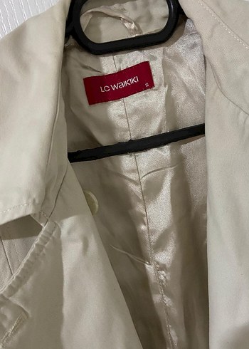 Bej Düğmeli Kadın Trençkot - Görsel 3