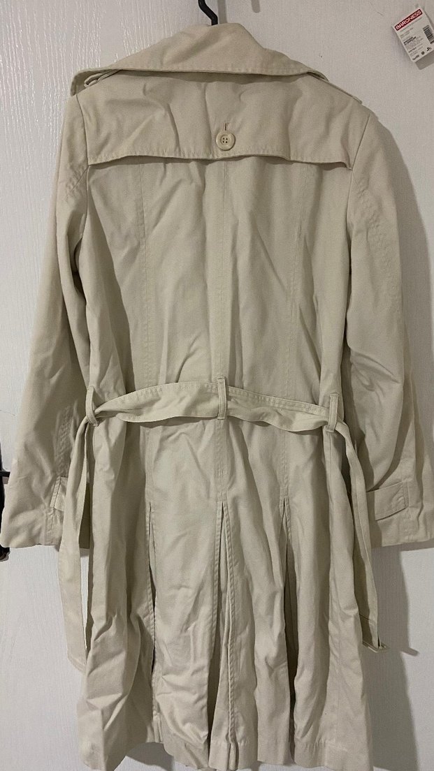 Bej Düğmeli Kadın Trençkot - Görsel 5