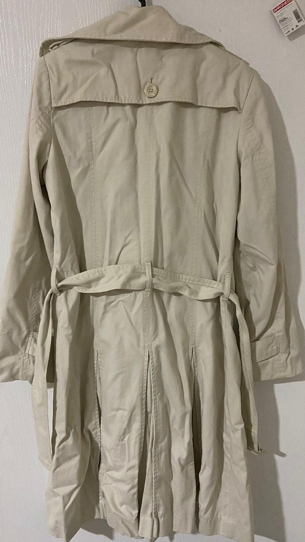 Bej Düğmeli Kadın Trençkot - Görsel 2