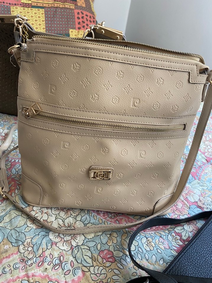 Bej Nakışlı Deri Kadın Çanta - Görsel 5