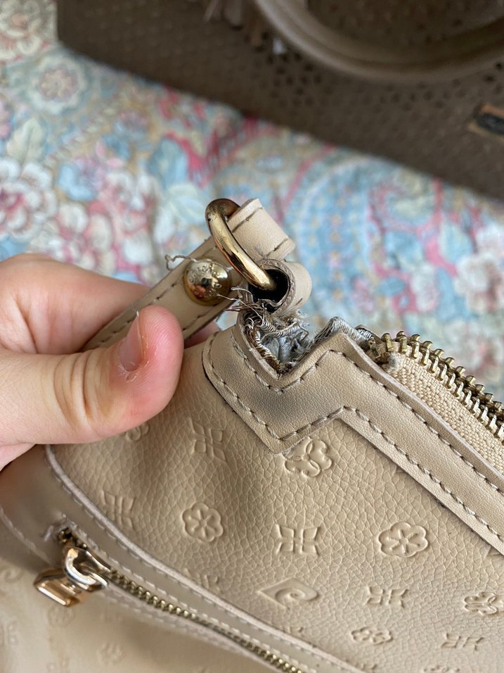 Bej Nakışlı Deri Kadın Çanta - Görsel 2