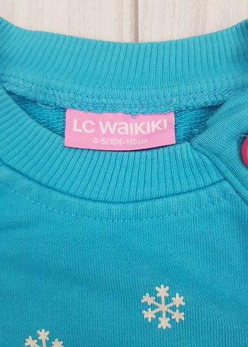 Lcwaikiki Turkuaz Renkli Baskılı Kız Sweatshirt - Görsel 4