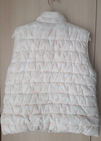 Beyaz Fermuarlı Kız Çocuk Yelek - Görsel 2