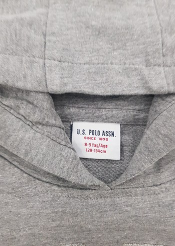 U.S Polo Assn. Gri Kapüşonlu Kız Çocuk Sweatshirt - Görsel 2