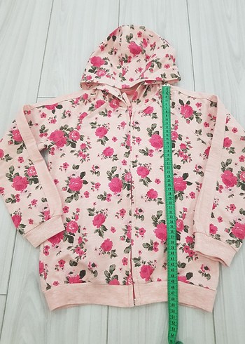 Lcwaikiki Çiçek Desenli Kapüşonlu Kız Sweatshirt - Görsel 3