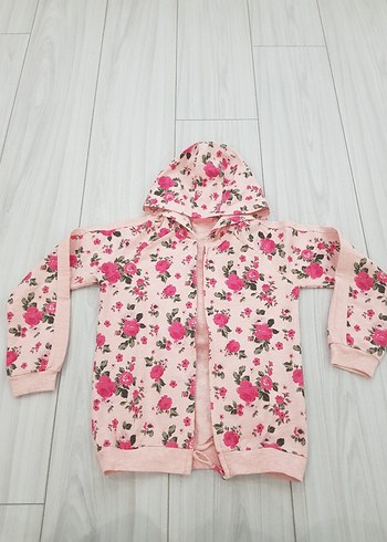 Lcwaikiki Çiçek Desenli Kapüşonlu Kız Sweatshirt - Görsel 2