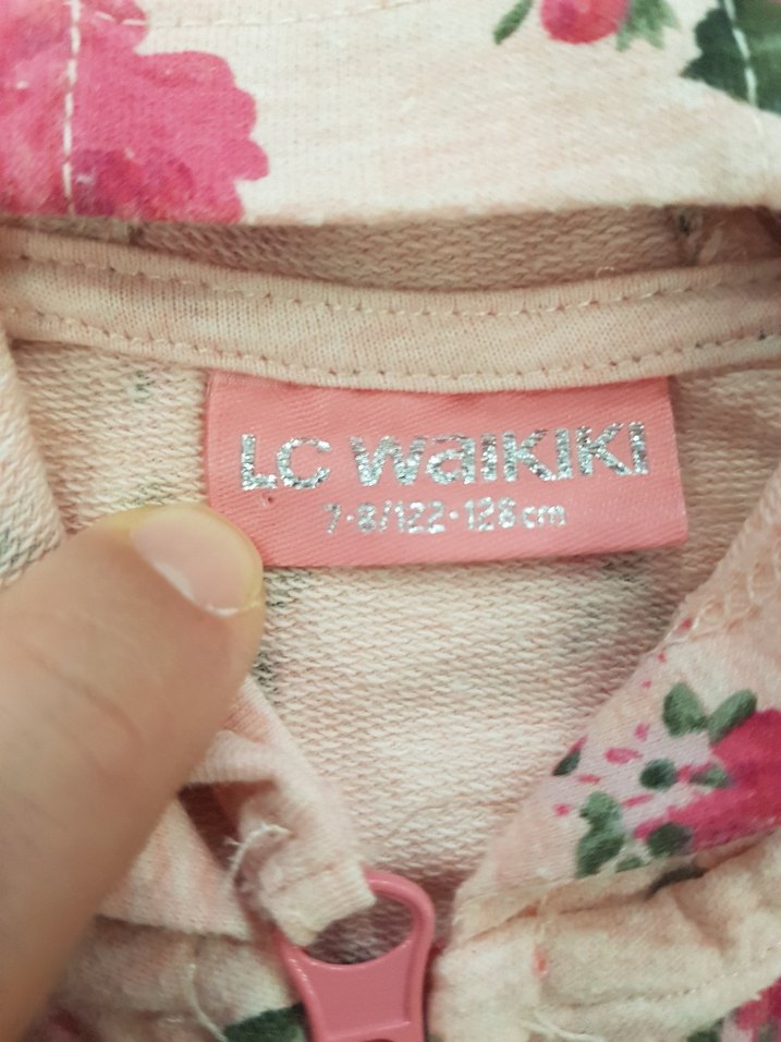 Lcwaikiki Çiçek Desenli Kapüşonlu Kız Sweatshirt - Görsel 5