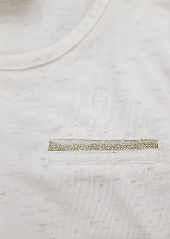 Kız Çocuk Beyaz Pamuklu Kısa Kollu Tişört - Görsel 2