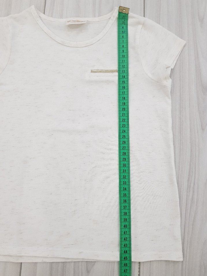 Kız Çocuk Beyaz Pamuklu Kısa Kollu Tişört - Görsel 4