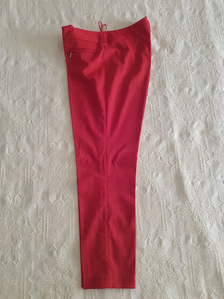 Koton Parlak Kırmızı Kadın Kumaş Pantolon - Görsel 3