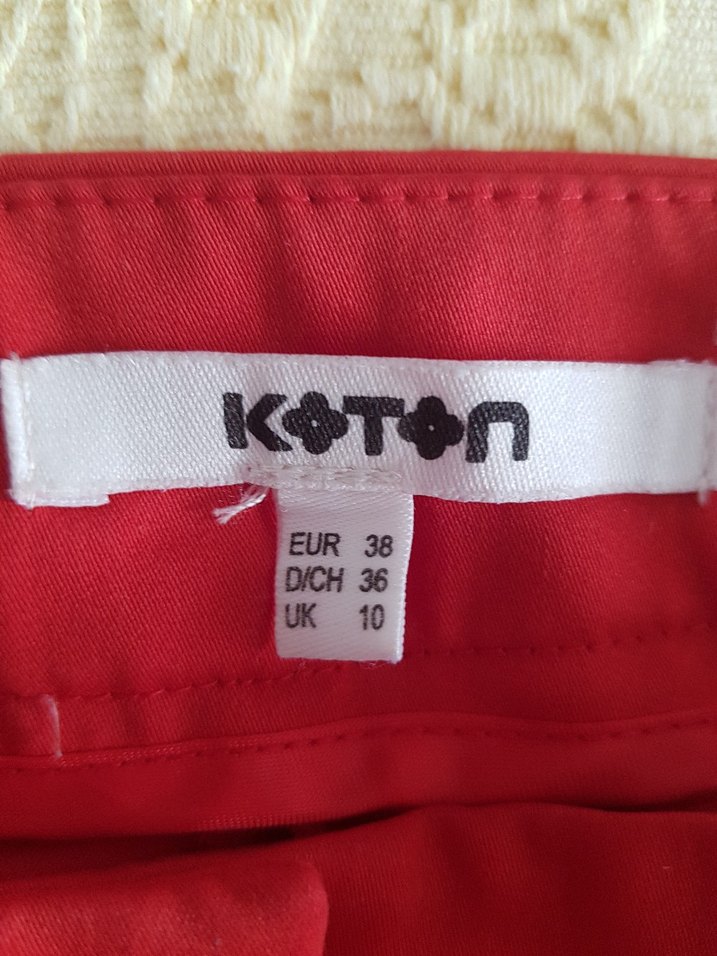 Koton Parlak Kırmızı Kadın Kumaş Pantolon - Görsel 4