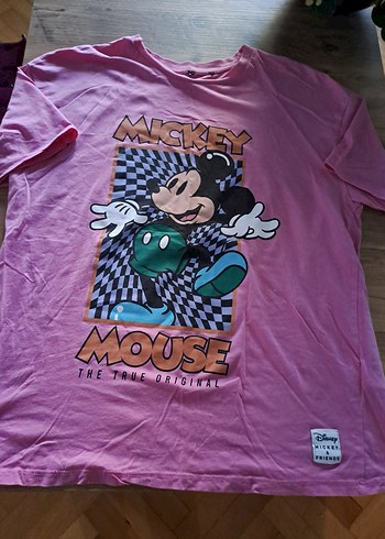 Defacto Pembe Mickey Mouse Baskılı Kız Tişörtü
