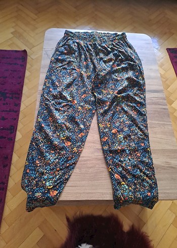 l Beden Bohem Çok Renkli Piliseli Kadın Kumaş Pantolon