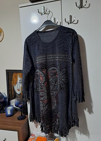 Püsküllü Uzun Kollu Bohem Tunik