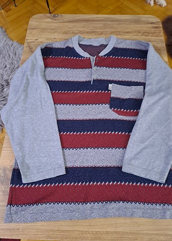 Erkek Çizgili Kısa Kollu Triko Tişört - Görsel 2