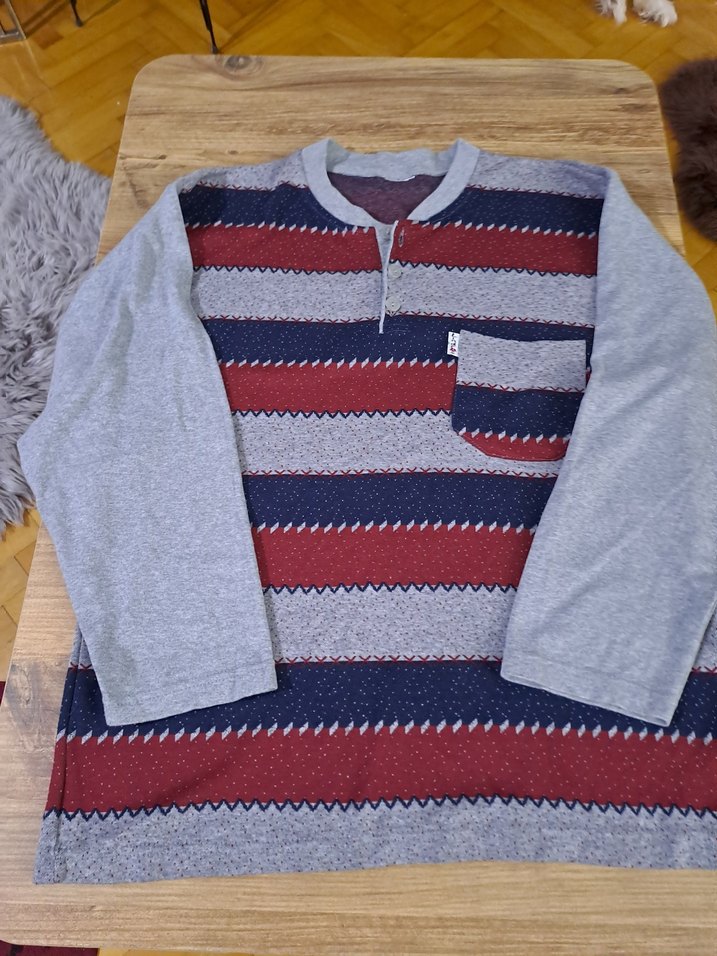 Erkek Çizgili Kısa Kollu Triko Tişört - Görsel 2